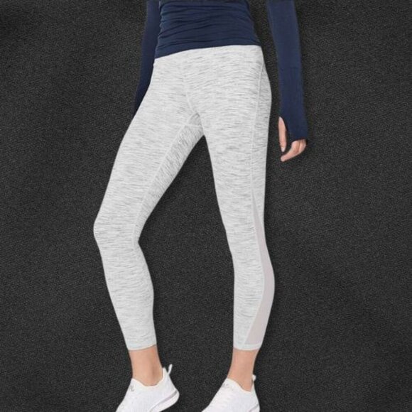 Lululemon Train Times High-Rise Leggings Mesh Ventilation Ice Grey Alpine White - Picture 1 of 6